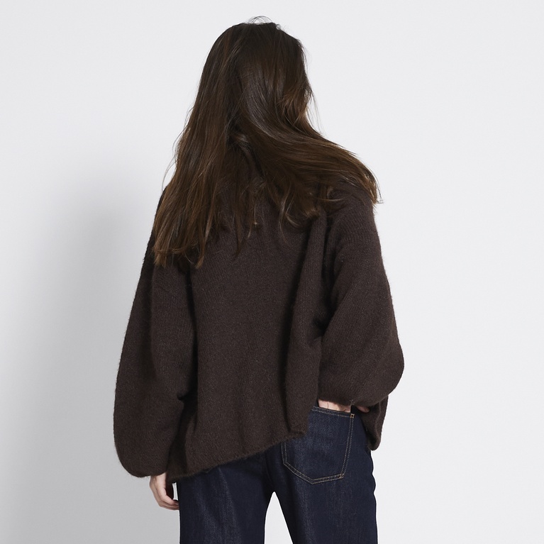 Open knit cardigan "Samantha" Brown